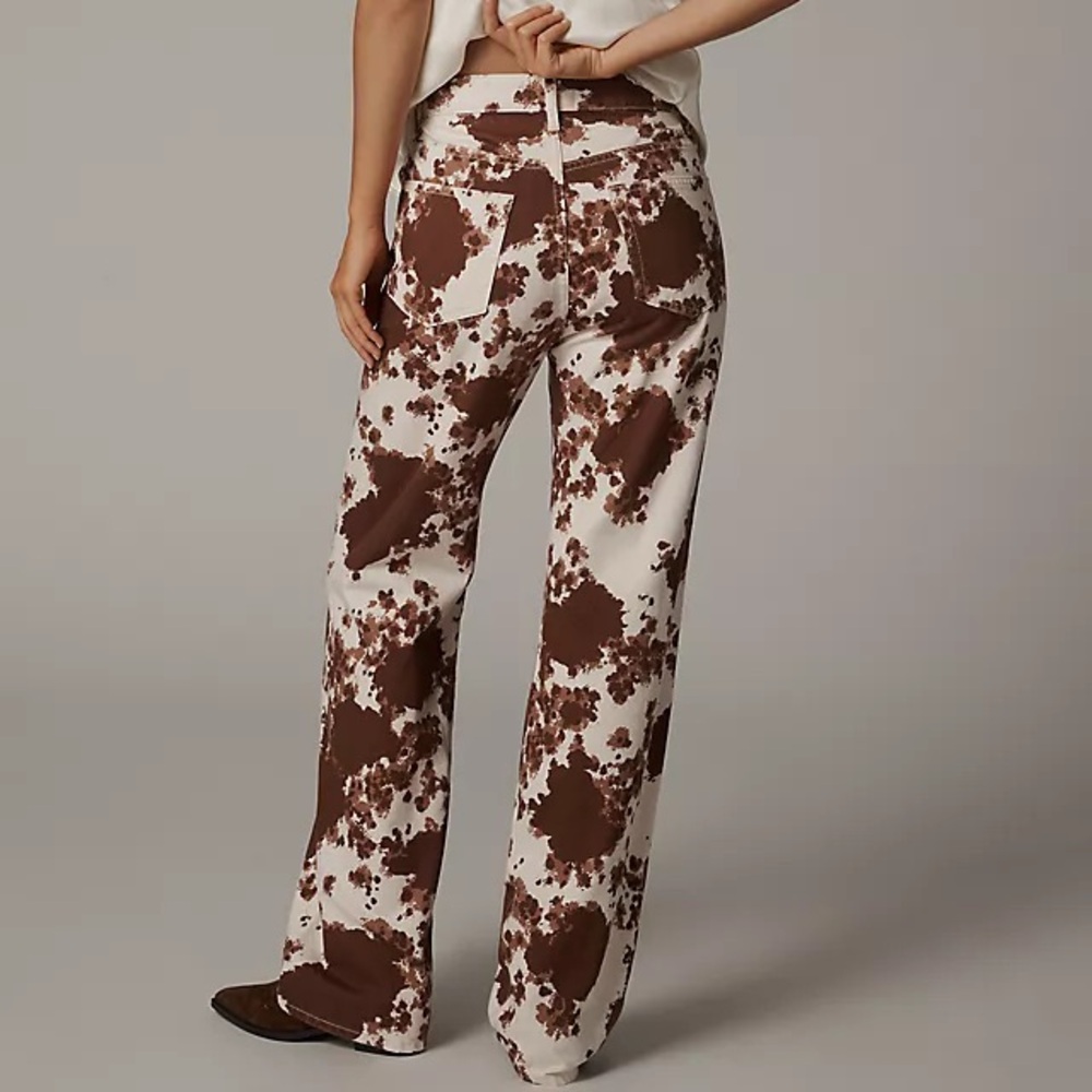 Reformation Val 90s Mid-rise Straight Women Jeans - Cowhide Print 🐮